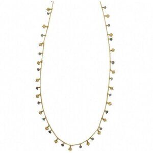 NWT Brighton PLAY of LIGHT Long Necklace GOLD Chain Grey Stones MSRP $148